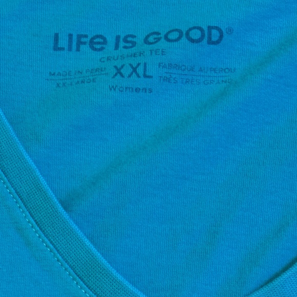 Life is Good with Tacos Crusher Tee Size XXL Blue - Picture 5 of 5